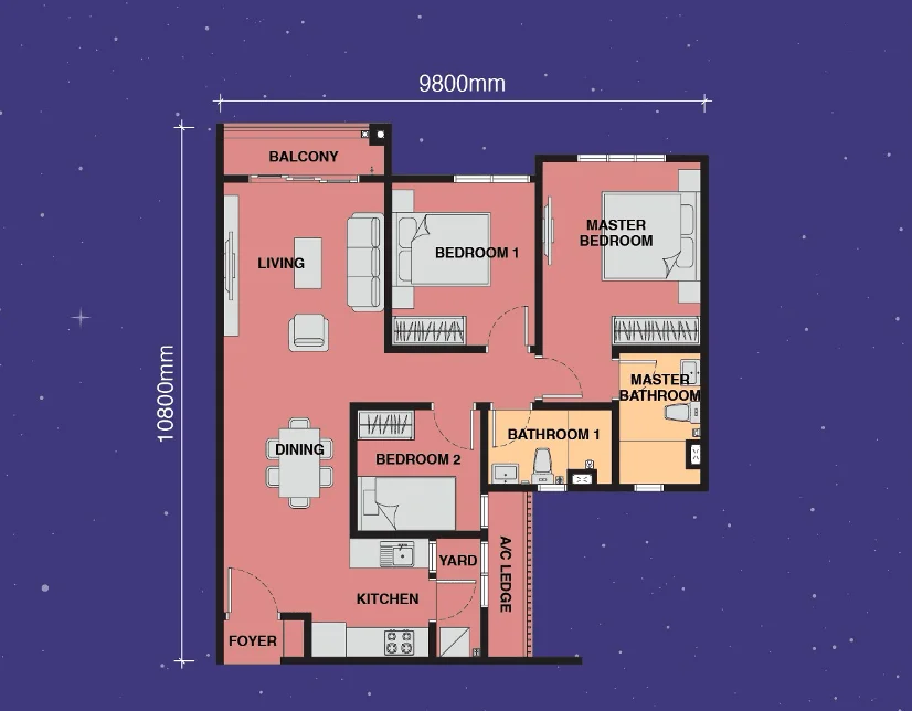 The Asteriaz Type A floor plan